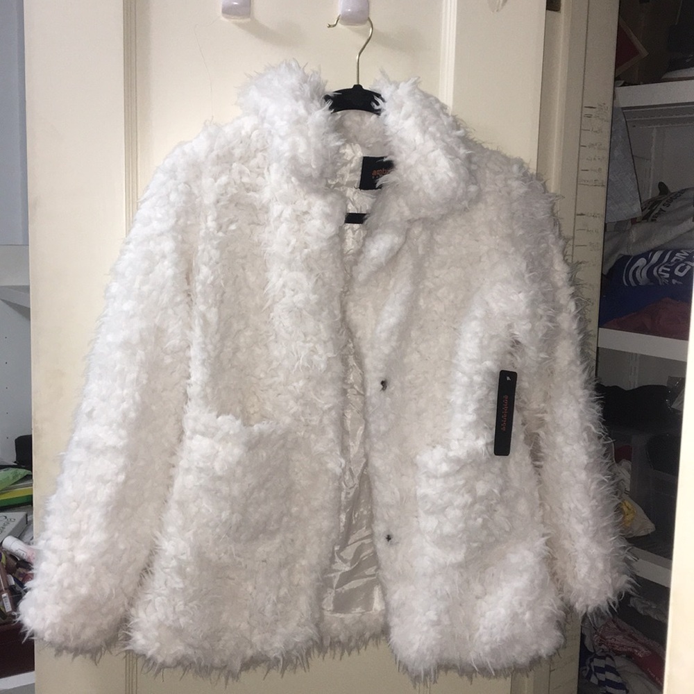 White fluffy coat